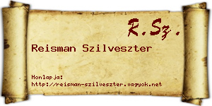 Reisman Szilveszter névjegykártya